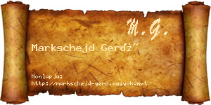 Markschejd Gerő névjegykártya